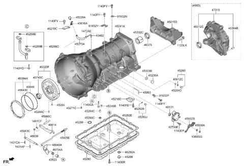 2021 Hyundai Genesis G80 Auto Transmission Case Diagram 1