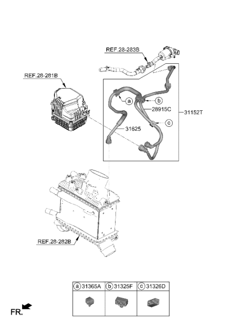 2006 Hyundai Azera TUBE ASSY-DUAL PURGE Diagram for 28915-3NTC0