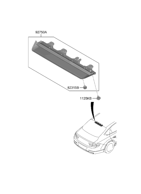 2014 Hyundai Sonata Hybrid LAMP ASSY-HMS Diagram for 92700-T1000