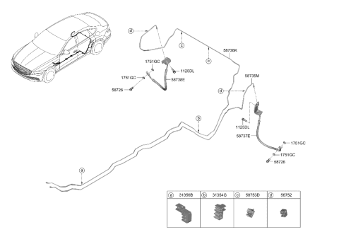 2021 Hyundai Genesis G80 Brake Fluid Line Diagram 2