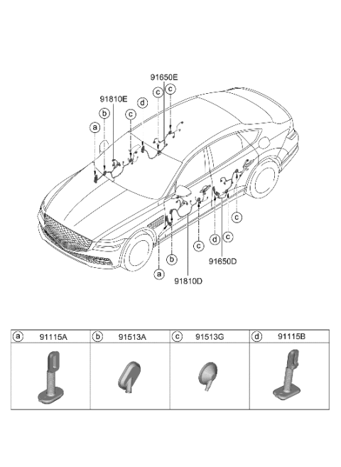 2014 Hyundai Sonata Hybrid GROMMET Diagram for 91981-T1010