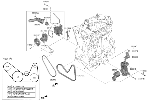 2023 Hyundai Genesis G80 Coolant Pump Diagram 1