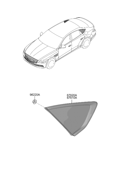 2022 Hyundai Genesis G80 Quarter Window Diagram