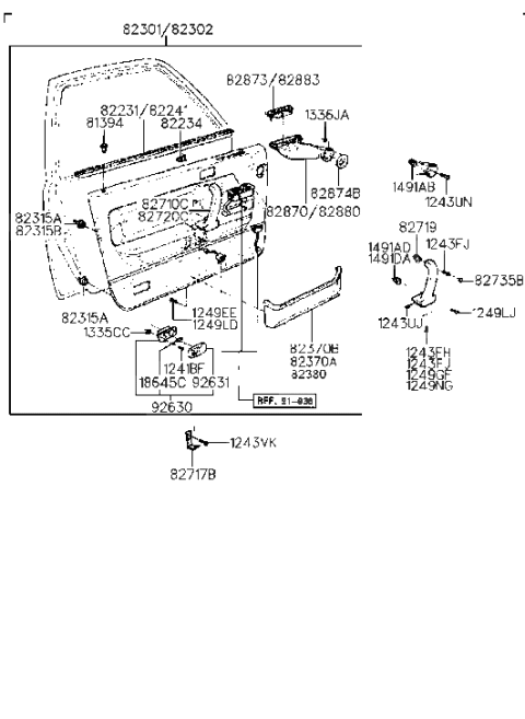 1989 Hyundai Sonata Screw-Tapping Diagram for 12431-06301