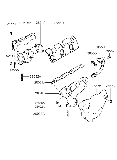 1993 Hyundai Sonata Exhaust Manifold Diagram 1