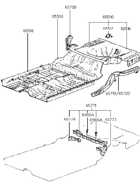 1990 Hyundai Sonata Floor Panel Diagram