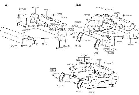 1991 Hyundai Sonata Strap Assembly-Luggage No.1 Diagram for 85791-33000