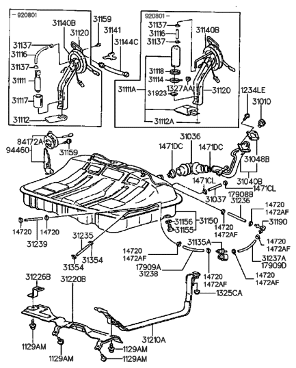 1992 Hyundai Sonata Fuel Tank Diagram