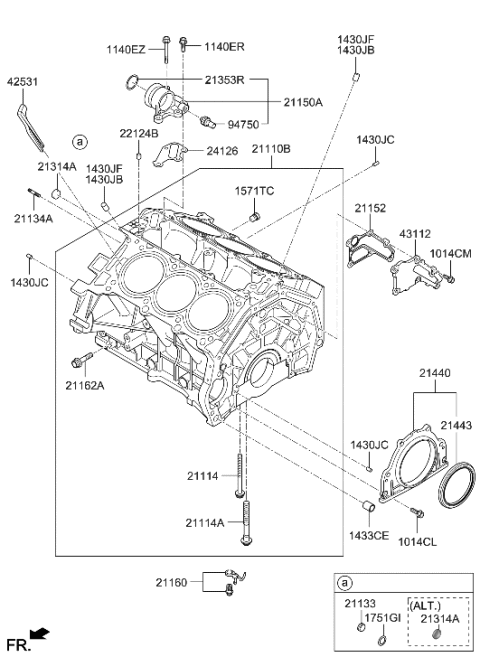 2019 Hyundai Santa Fe XL Cylinder Block Diagram