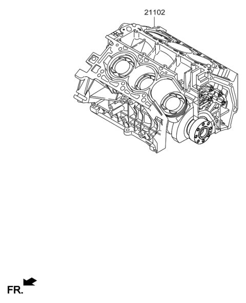 2019 Hyundai Santa Fe XL Short Engine Assy Diagram