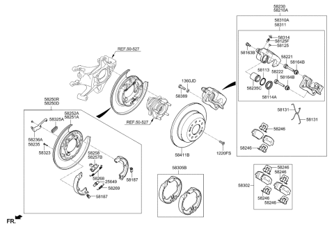 2017 Hyundai Santa Fe Lever-Brake Control,RH Diagram for 58258-2W000