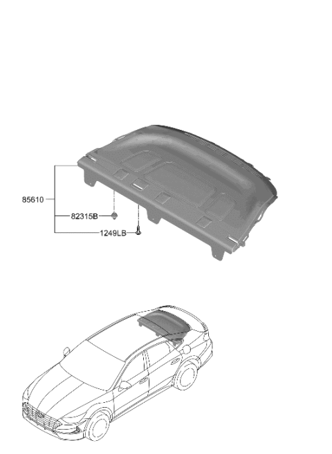 2007 Hyundai Accent Trim Assembly-Package Tray Diagram for 85610-L1050-NNB