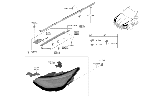 2020 Hyundai Sonata Hybrid Head Lamp Diagram