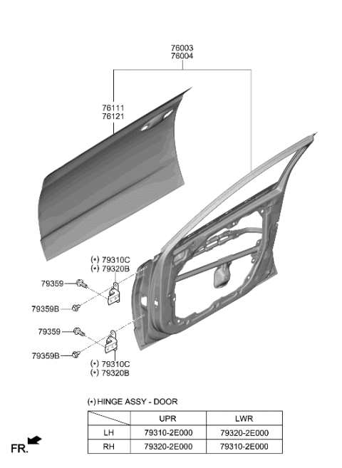 2023 Hyundai Sonata Hybrid Panel Assembly-Front Door,LH Diagram for 76003-L1000