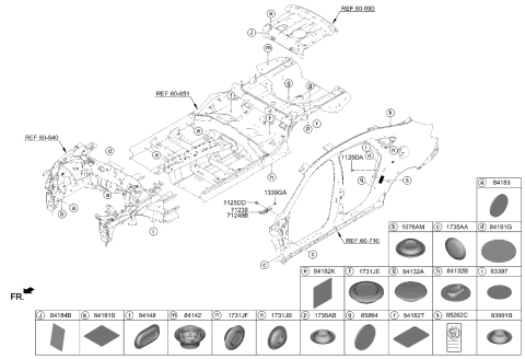 2020 Hyundai Sonata Hybrid Isolation Pad & Plug Diagram 1