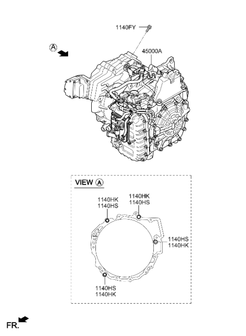 2018 Hyundai Ioniq Auto Transmission Assembly Diagram for 45000-3D801