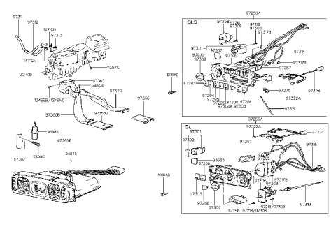 1998 Hyundai Sonata Heater System-Control & Duct Diagram