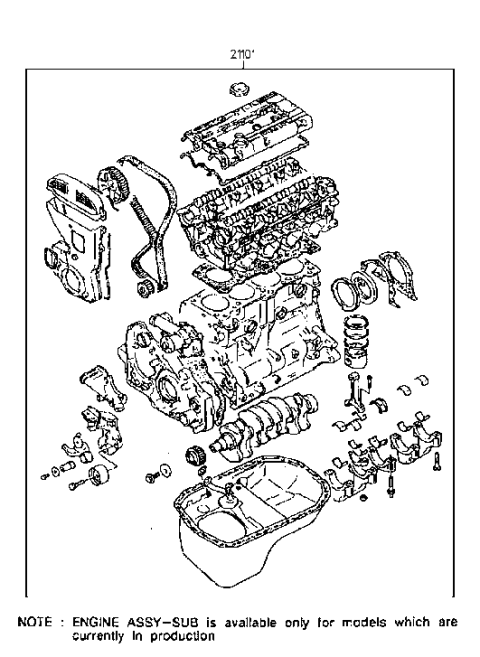 1996 Hyundai Sonata Sub Engine Assy Diagram 2