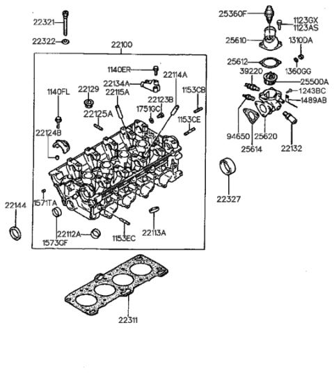 1997 Hyundai Sonata Cylinder Head Diagram 1