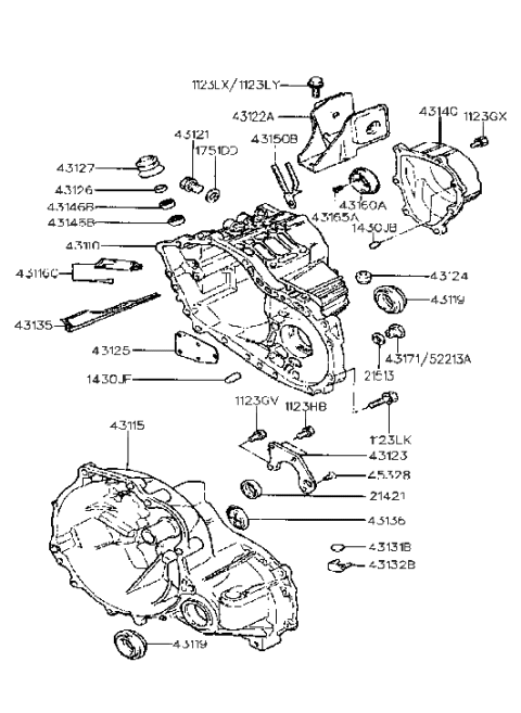 1995 Hyundai Sonata Guide-Oil Diagram for 43135-34010