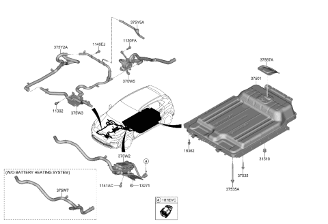 2023 Hyundai Kona Electric High Voltage Battery System Diagram 1