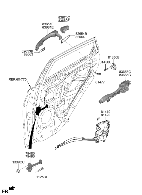 2023 Hyundai Kona Electric Rear Door Locking Diagram