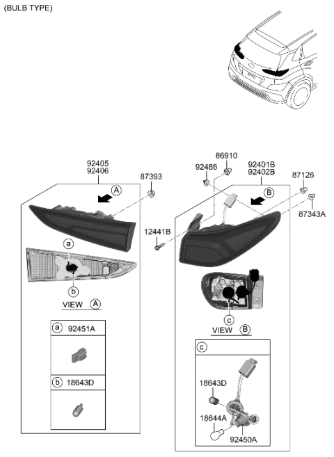 2023 Hyundai Kona Electric Rear Combination Lamp Diagram 1