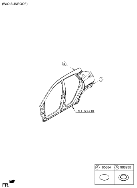 2023 Hyundai Kona Electric Sunroof Diagram 2