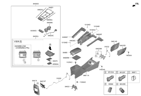 2023 Hyundai Kona Electric Console Diagram