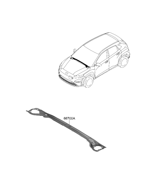 2022 Hyundai Kona Electric Cowl Panel Diagram