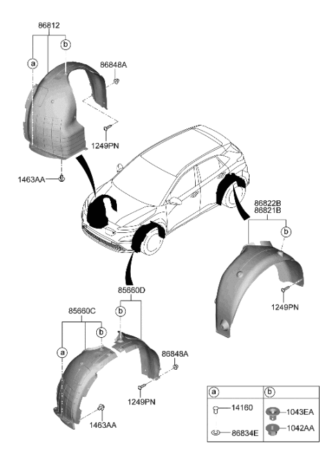 2023 Hyundai Kona Electric Wheel Gaurd Diagram
