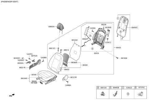 2023 Hyundai Kona Electric Cushion Assembly-FR Seat,RH Diagram for 88200-K4510-UGA
