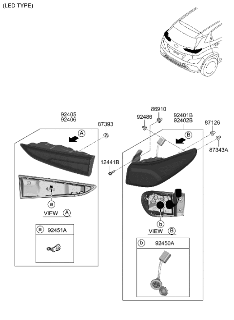 2023 Hyundai Kona Electric Rear Combination Lamp Diagram 2