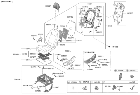 2022 Hyundai Kona Electric Duct-Front Cushion,Lower Diagram for 88194-K4250