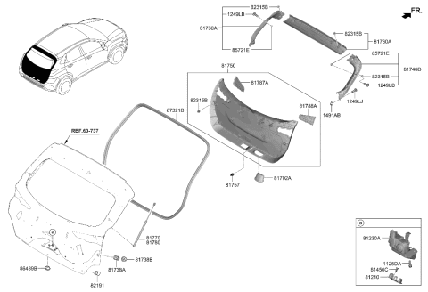 2022 Hyundai Kona Electric Tail Gate Trim Diagram