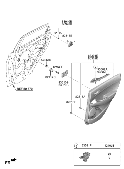 2023 Hyundai Kona Electric Panel Assembly-Rear Door Trim,LH Diagram for 83307-K4000-TUH