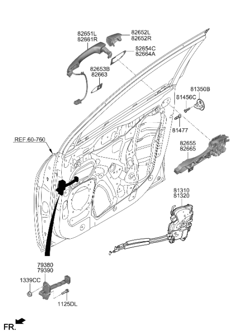 2023 Hyundai Kona Electric Front Door Locking Diagram