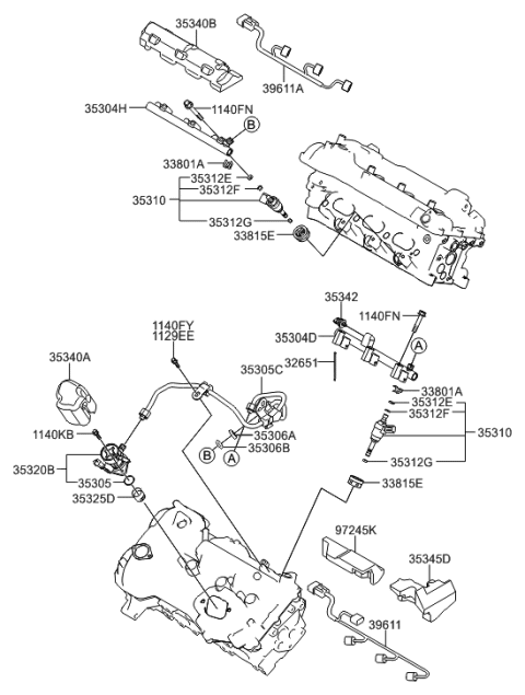 2016 Hyundai Genesis Coupe Throttle Body & Injector Diagram 1