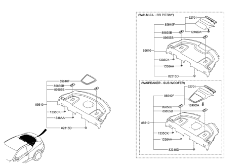 2013 Hyundai Genesis Coupe Rear Package Tray Diagram