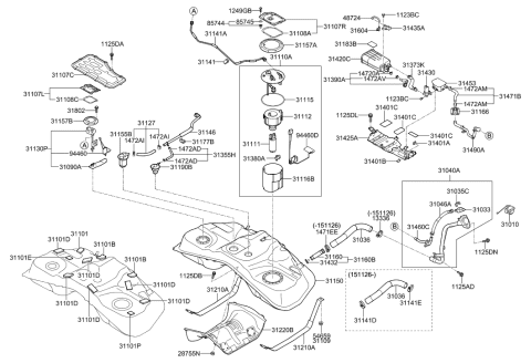 2015 Hyundai Genesis Coupe Pad-Fuel Tank Diagram for 31101-3A005