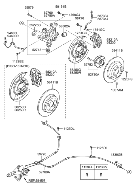2013 Hyundai Genesis Coupe Disc Assembly-Rear Brake Diagram for 58411-2M000
