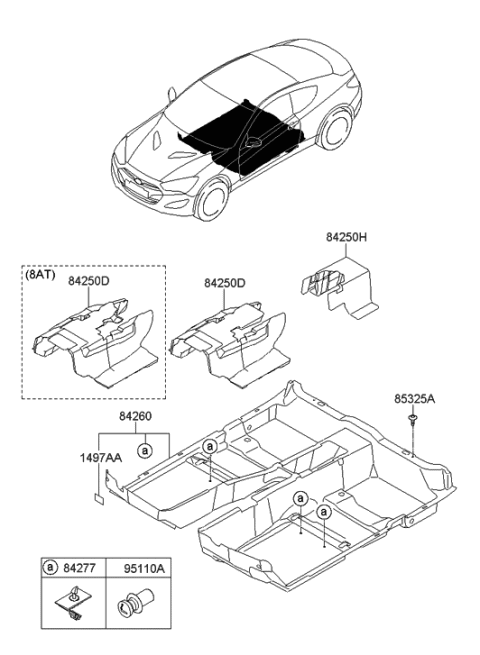 2016 Hyundai Genesis Coupe Plug & Carpet Diagram