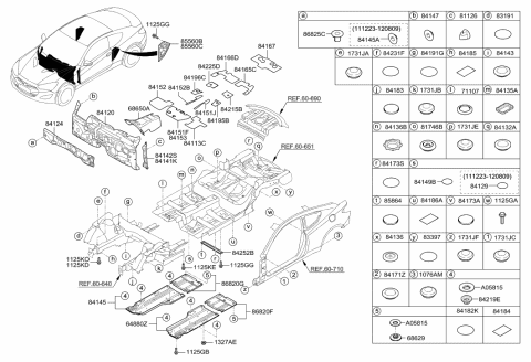 2012 Hyundai Genesis Coupe Isolation Pad & Floor Covering Diagram