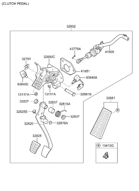 2016 Hyundai Genesis Coupe Clutch Master/Cylinder & Hose Diagram for 41605-2M100
