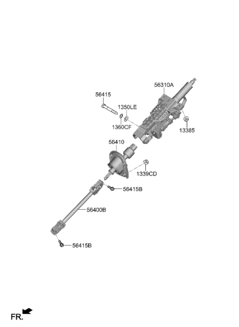 2022 Hyundai Genesis GV70 Steering Column & Shaft Diagram 1