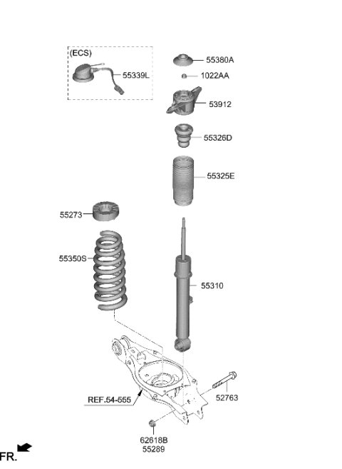 2010 Hyundai Azera STOPPER-BUMPER Diagram for 55326-AR050