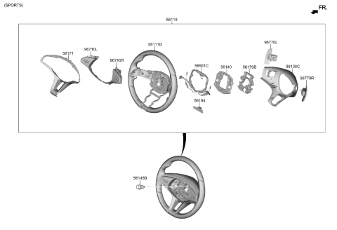 2023 Hyundai Genesis GV70 Steering Wheel Diagram 2