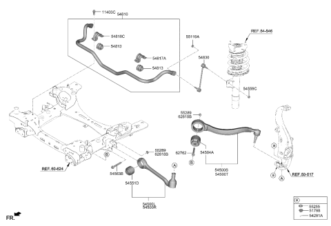 2010 Hyundai Azera LATERAL ARM ASSY-FRONT,RH Diagram for 54501-DS000