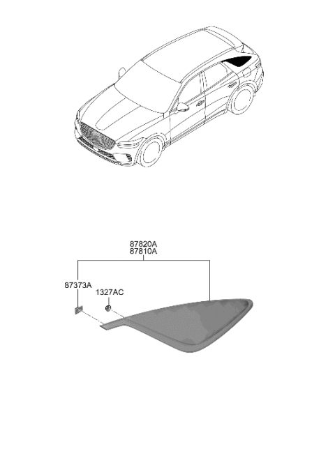 2023 Hyundai Genesis GV70 Quarter Window Diagram