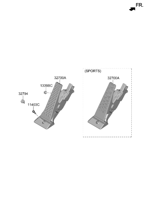 2023 Hyundai Genesis GV70 Accelerator Pedal Diagram